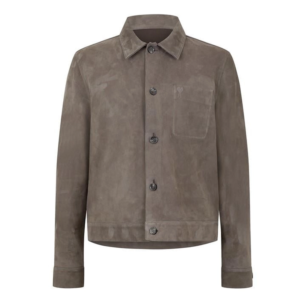 AMI Paris Suede Jacket - Beige